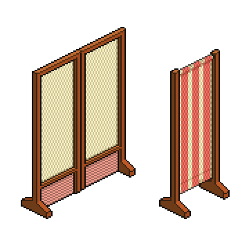 Rare_Biombo Oriental y Toldo Rosa